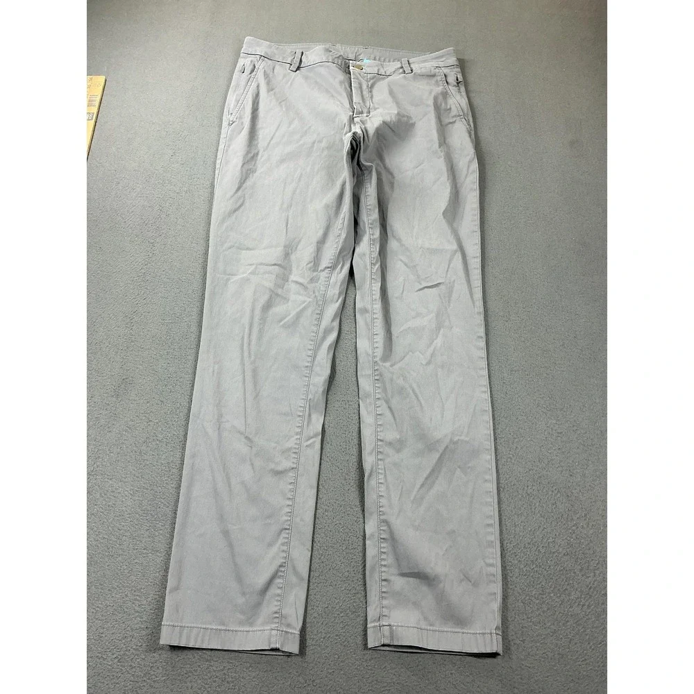 Birddogs Pants Mens 34x31 Gray Stretch Chino‎ Lightweight Casual Travel Golf